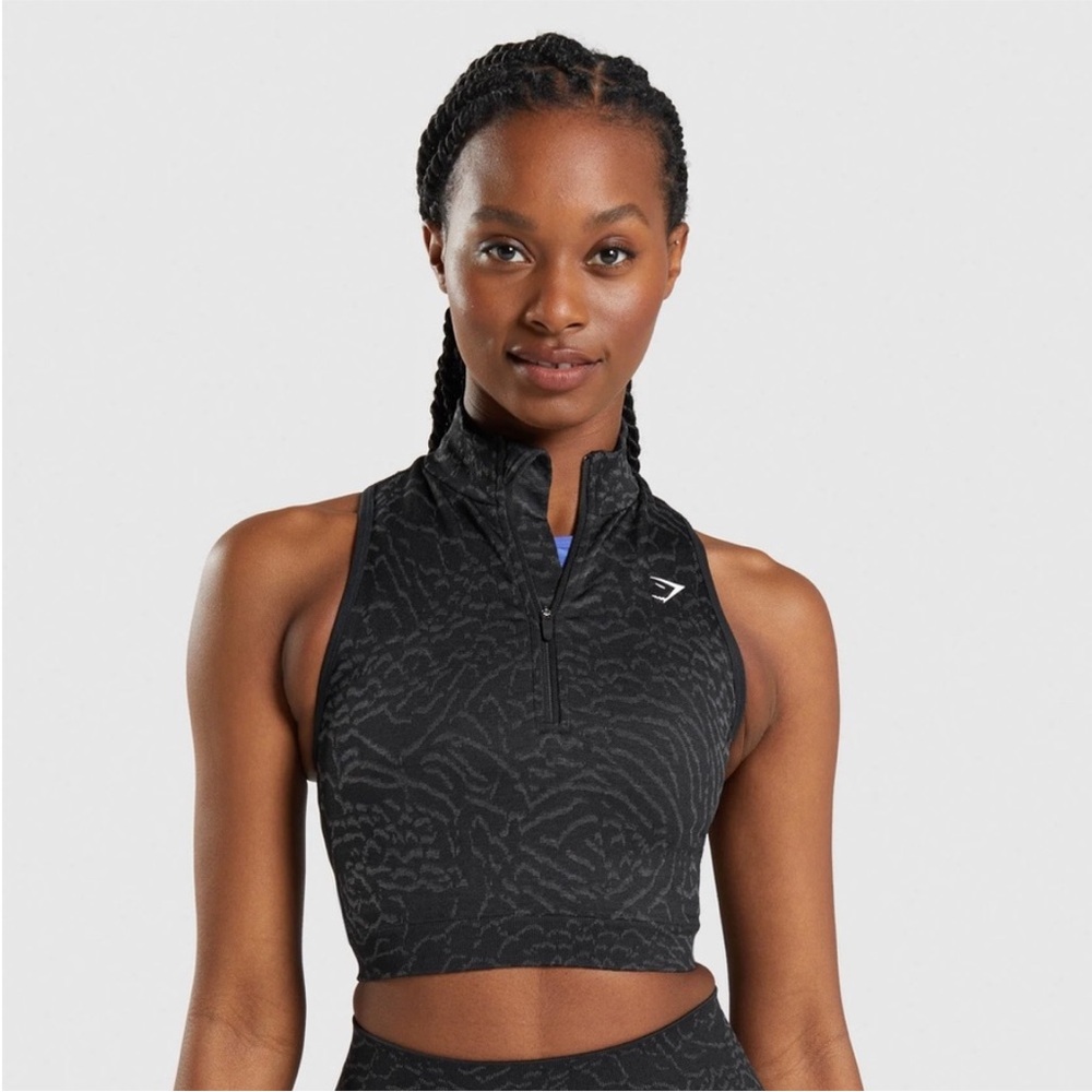 Gymshark Adapt Animal
Seamless Crop 1/2 Zip top L